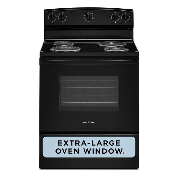 Amana 30" Electric Range With Extra-Large Oven Window - Black