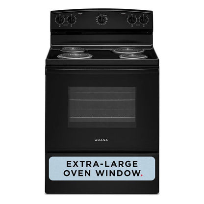 Amana 30" Electric Range With Extra-Large Oven Window - Black