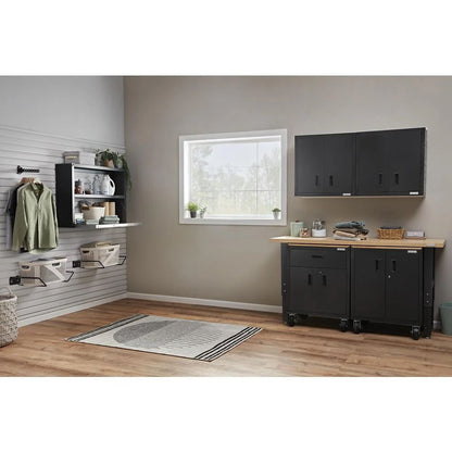 6' Adjustable Height Hardwood Workbench - Hammered Granite