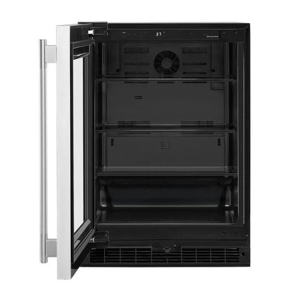 24" Undercounter Refrigerator With Glass Door, Backlit Touch Controls