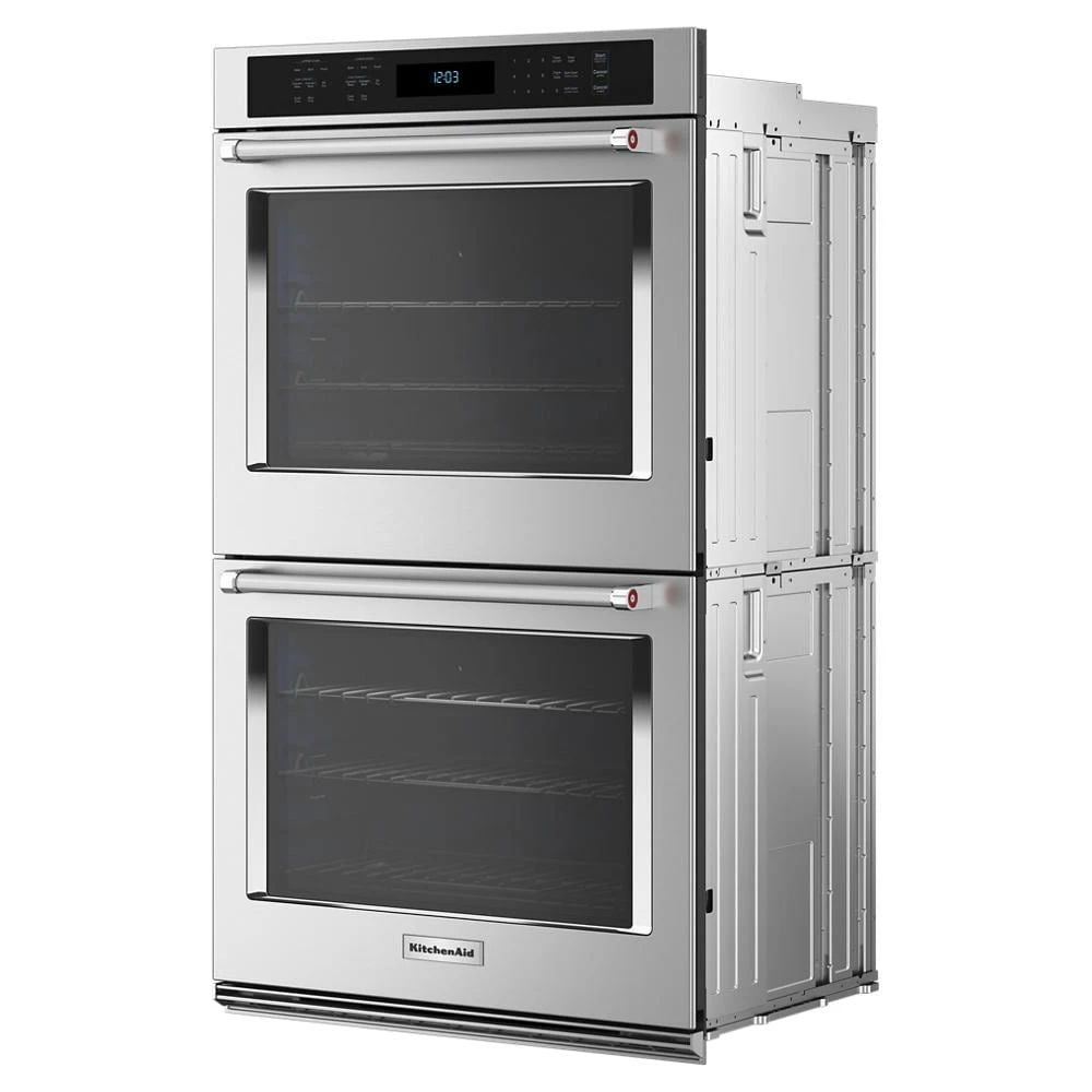 Kitchenaid 30" Double Wall Ovens With Air Fry Mode - PrintShield Stainless