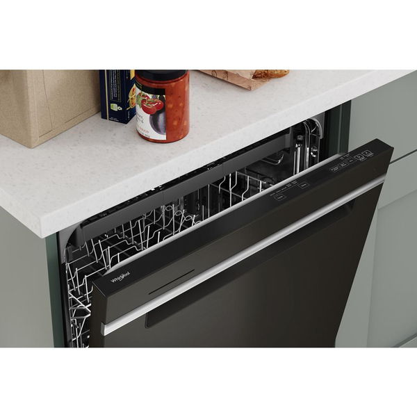 Eco Series Quiet Dishwasher With A Washing 3Rd Rack & Water Repellent Silverware Basket - Print Resist Black Stainless