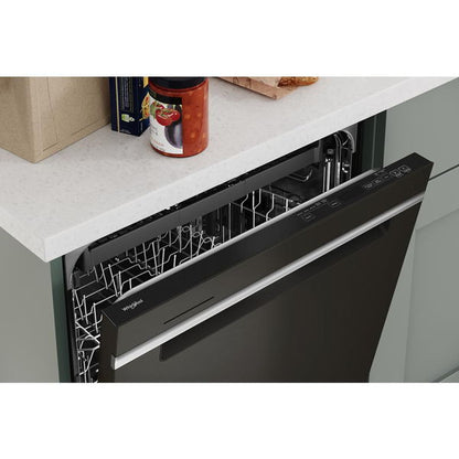 Eco Series Quiet Dishwasher With A Washing 3Rd Rack & Water Repellent Silverware Basket - Print Resist Black Stainless