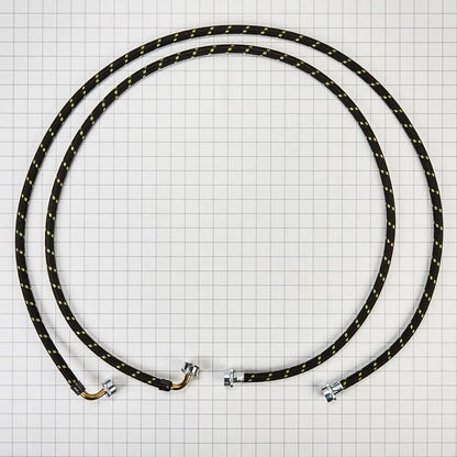 6' Braided Washer Fill Hoses Rated 1500+ Psi With Two Female Connections, And Built-In O-Rings, 2 Pack - Black
