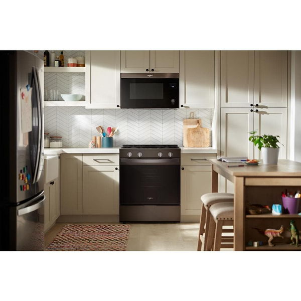 30" Gas Smart Range With Air Cooking Technology And Steam Clean - Black-On-Stainless
