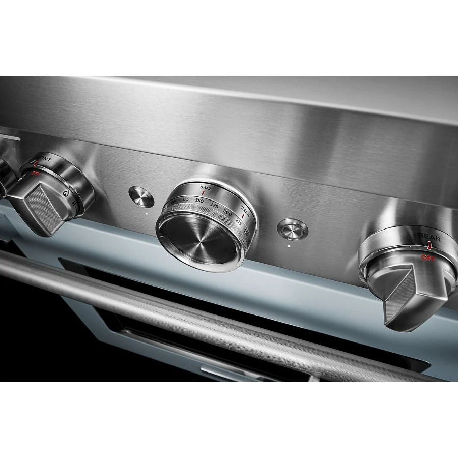 30'' Smart Commercial-Style Dual Fuel Range With 4 Burners - Misty Blue