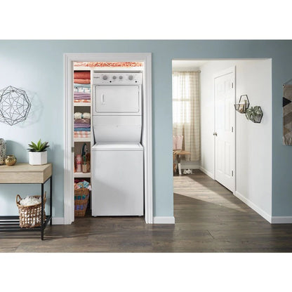 3.5 Cu.Ft Gas Stacked Laundry Center 9 Wash Cycles And Autodry - White