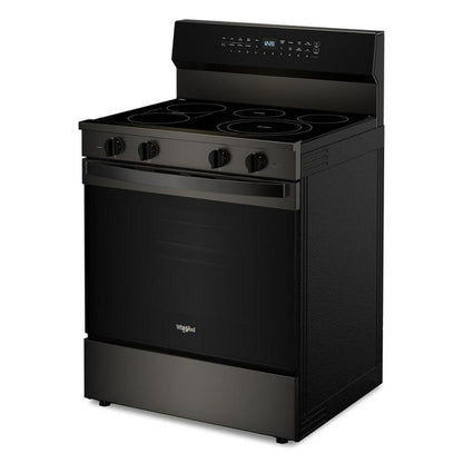 30" Electric Smart Range With Air Cooking Technology, No Preheat Air Fry, High Speed Preheat Oven, Wipeclean Coating, And Steam/Self Clean - Black Stainless