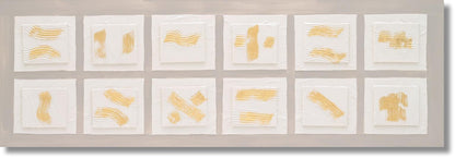 Golden Stroke Mosaic - 20" x 59" Framed Wall Art