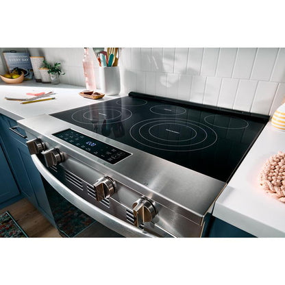 30" Electric Smart Range With Air Cooking Technology - Black Stainless