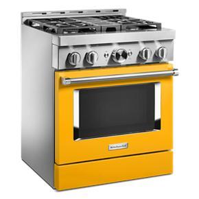 KitchenAid 30'' Smart Commercial-Style Gas Range With 4 Burners - Yellow Pepper