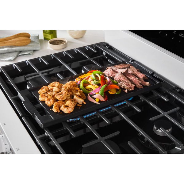 30" Smart Gas Range With Air Cooking Technology, No Preheat Air Fry, Steam/Self Clean And High Speed Preheat - White