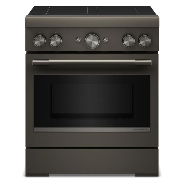 30" 4-Element Induction Freestanding Commercial-Style Range With Air Fry - Black Ore