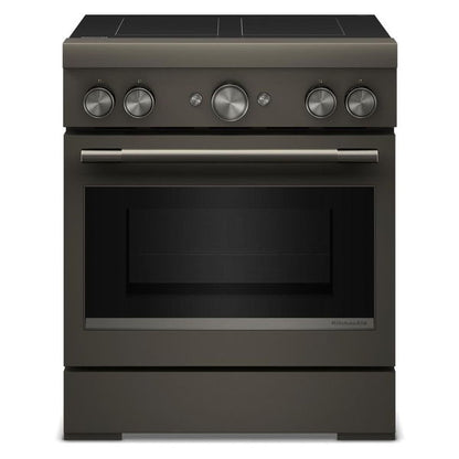 30" 4-Element Induction Freestanding Commercial-Style Range With Air Fry - Black Ore