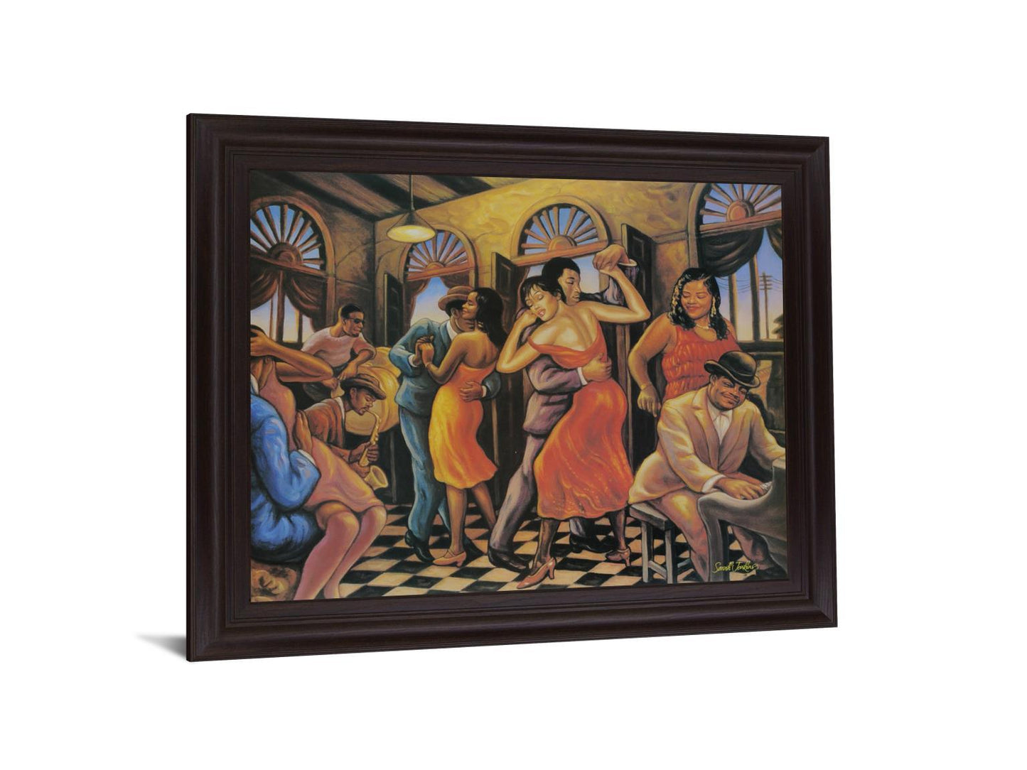 Jazzy Scarlet Soirée - 28" x 34" Framed Wall Art