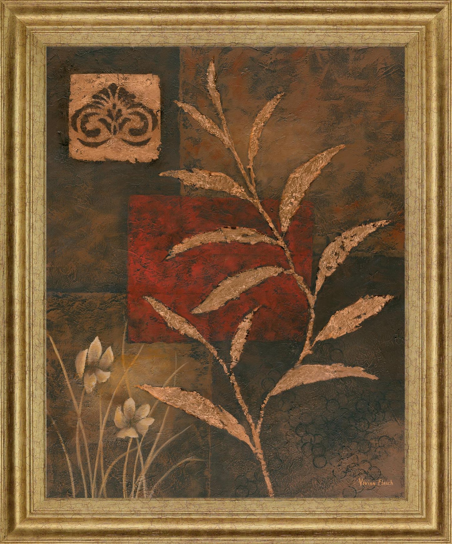 Bronzed Botanical - 28" x 34" Framed Wall Art