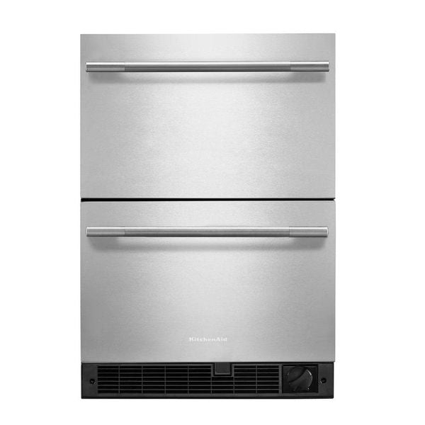 24" Stainless Steel Undercounter Double-Drawer Refrigerator/Freezer With Automatic Ice Maker