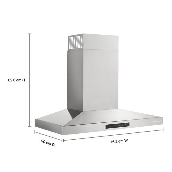 KitchenAid 30" Wall-Mount, 4-Speed Canopy Hood - Stainless Steel