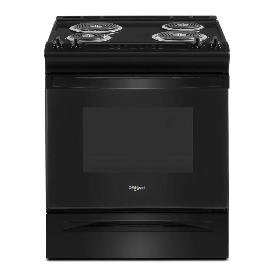 4.8 Cubic Feet Electric Range With Frozen Bake Technology And Adjustable Self-Clean Cycle - Black