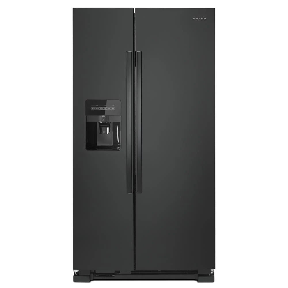 36" Side-By-Side Refrigerator With Dual Pad External Ice And Water Dispenser - Black