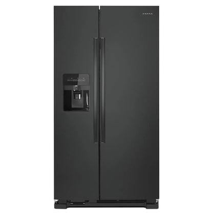 36" Side-By-Side Refrigerator With Dual Pad External Ice And Water Dispenser - Black