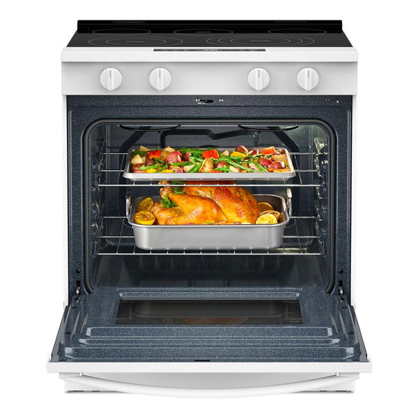 30" Electric Smart Range With Air Cooking Technology - White