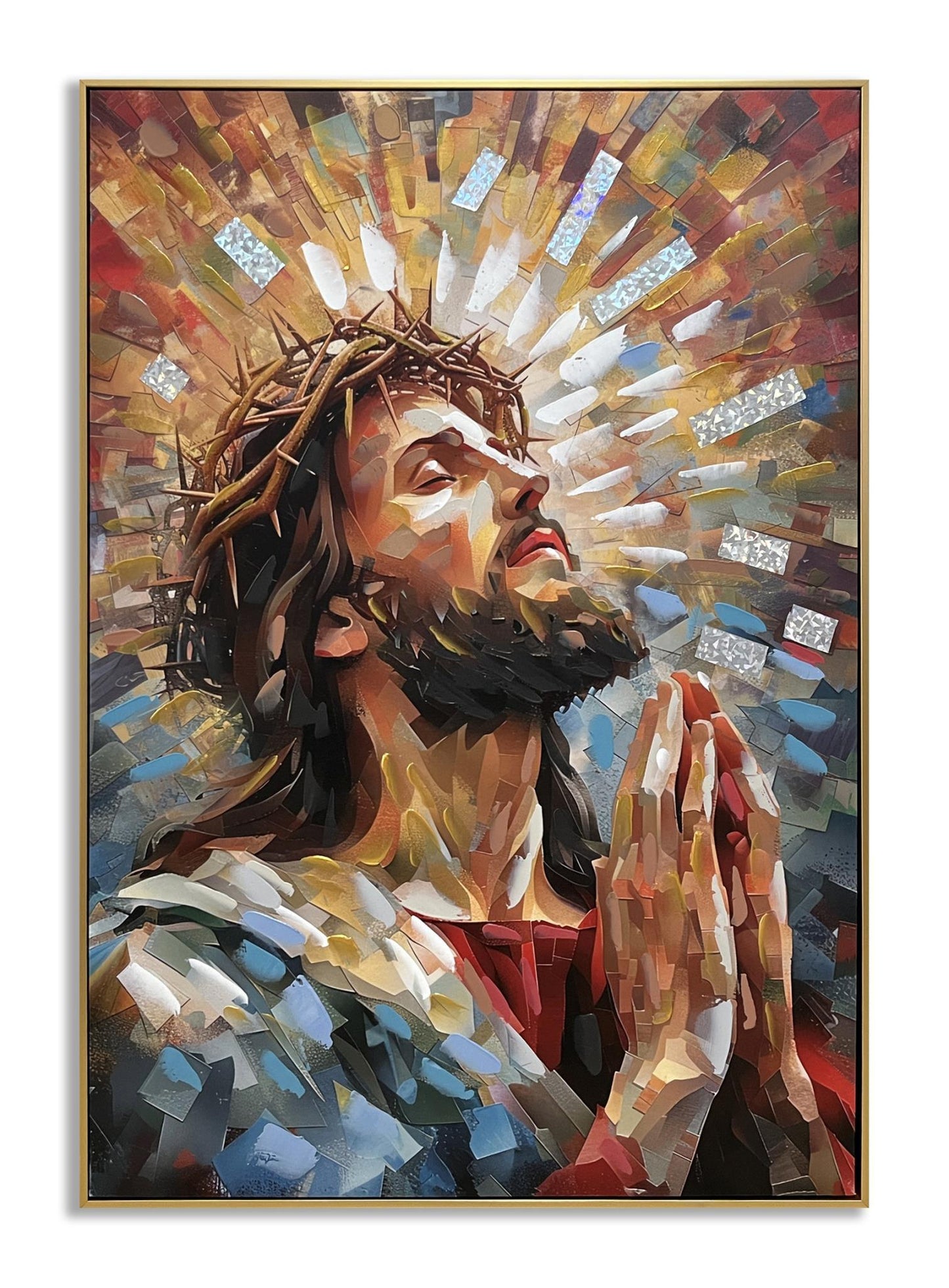 Radiant Prayer Reverence - 28" x 40" Framed Wall Art