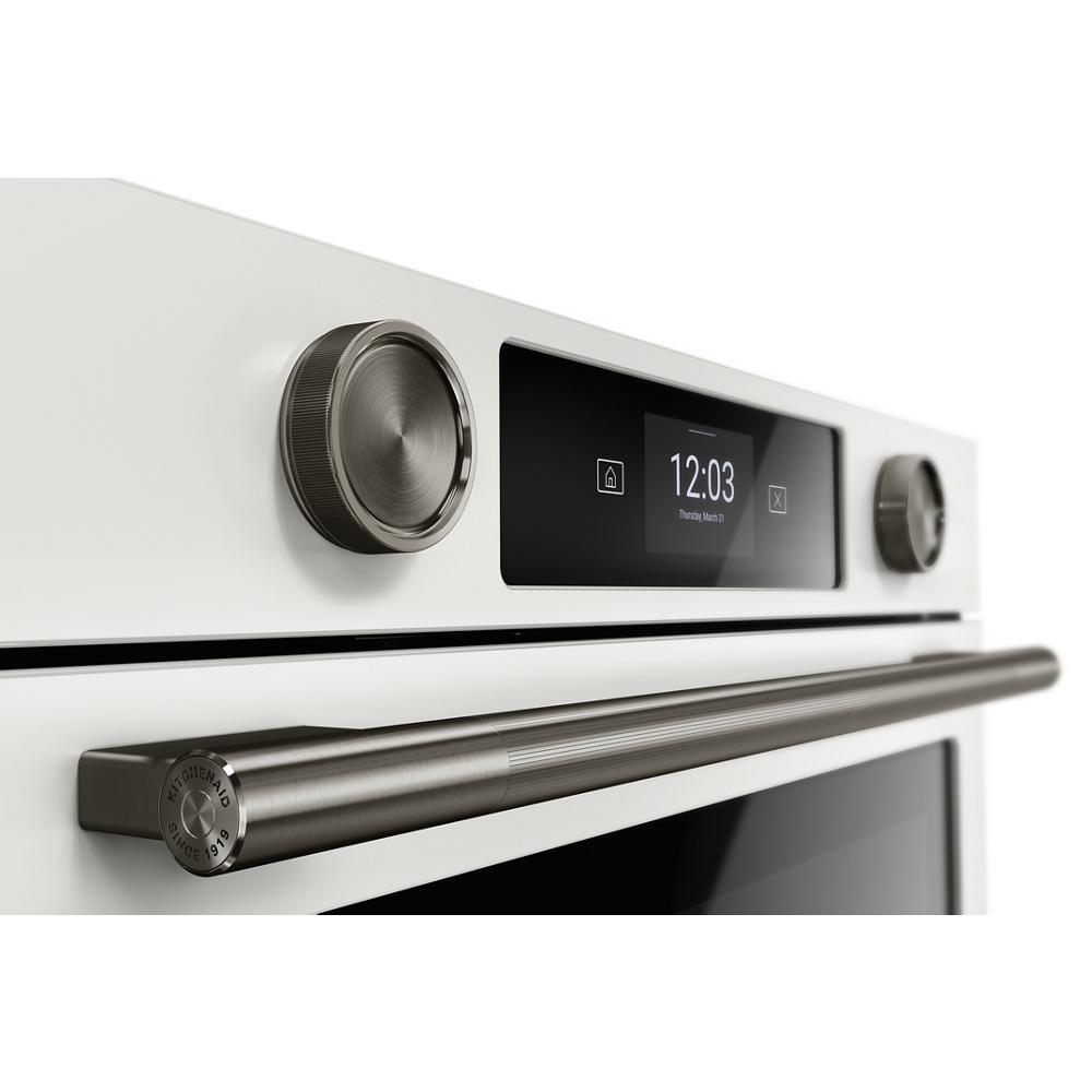 30" Smart Electric Double Wall Oven With Assisted Cooking Modes - Porcelain White