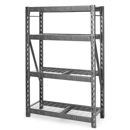 48" Wide Heavy Duty Rack With Four 18" Deep Shelves - Hammered Granite