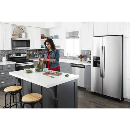 33" Side-By-Side Refrigerator With Dual Pad External Ice And Water Dispenser