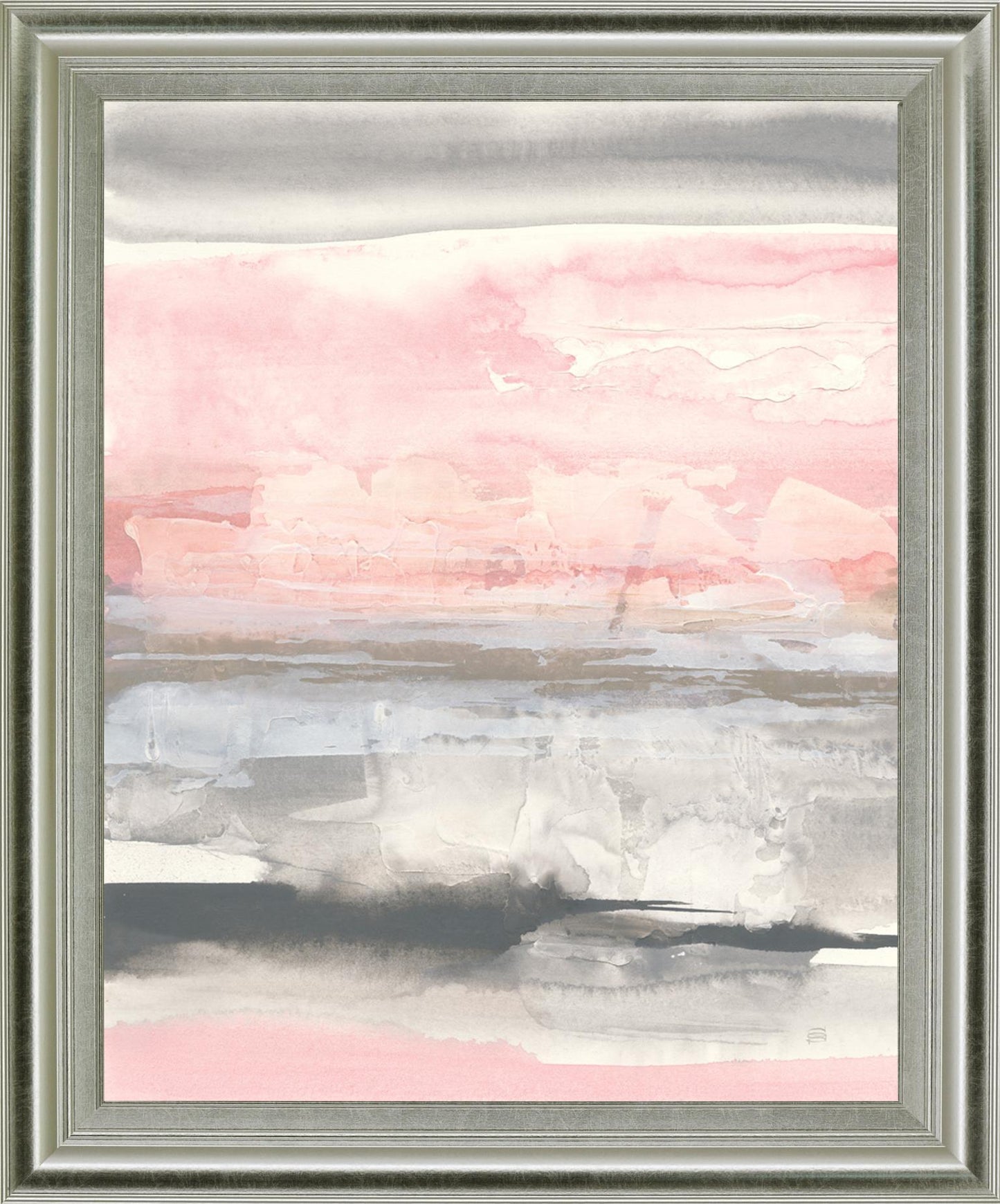 Blushed Horizon Mist - 28" x 34" Framed Wall Art