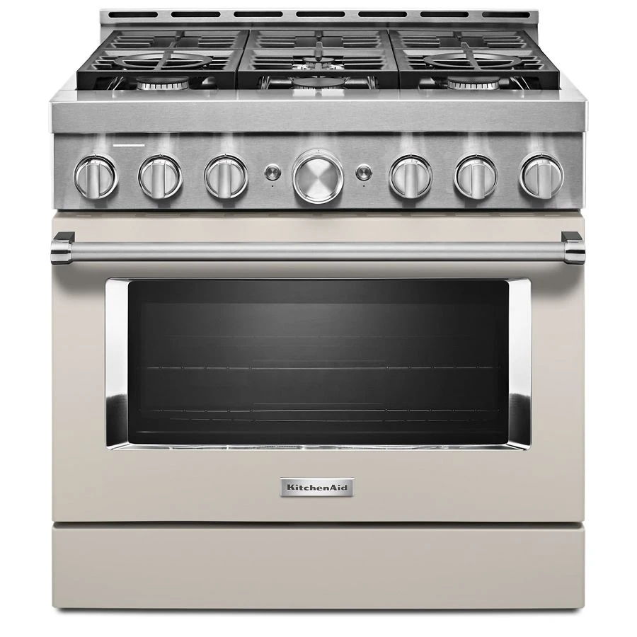 36'' Smart Commercial-Style Gas Range With 6 Burners - Milkshake