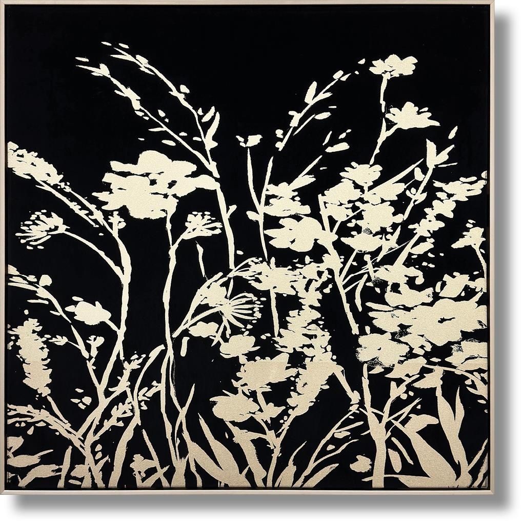 Gilded Meadow Silhouette - 32" x 32" Framed Wall Art