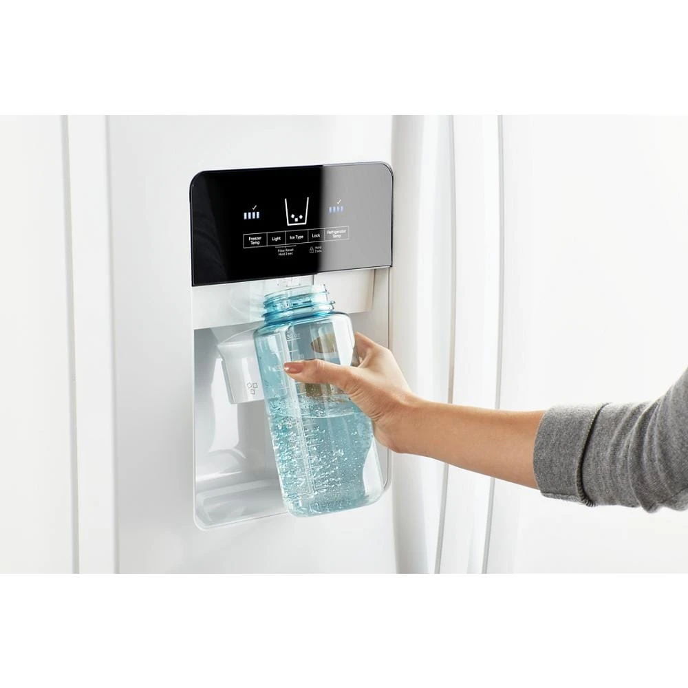 33" Wide Side-By-Side Refrigerator, 21 Cubic Feet - White
