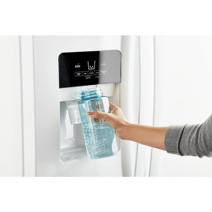 33" Wide Side-By-Side Refrigerator, 21 Cubic Feet - White