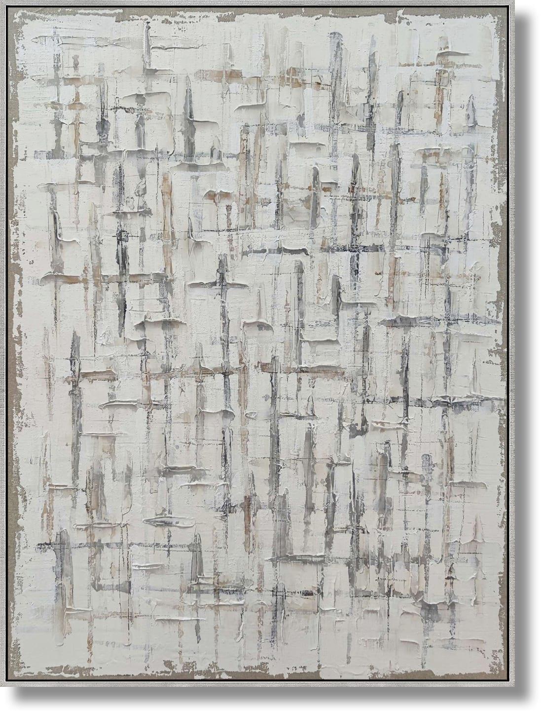 Frosted Crosshatch - 36" x 48" Framed Wall Art