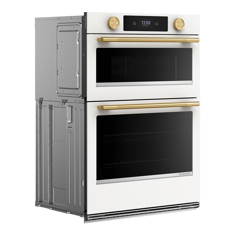 30" Smart Electric Combo Wall Oven With Assisted Cooking Modes - Porcelain White