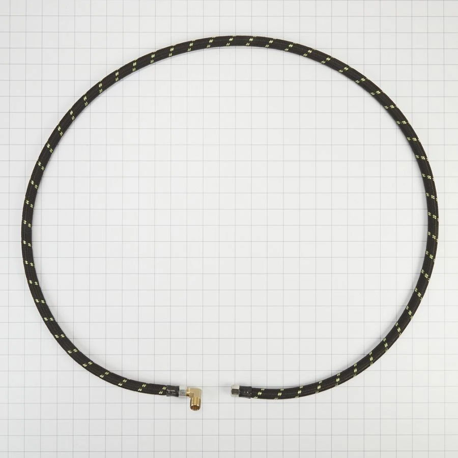Dishwasher Water Line Installation Kit With 6' Hose, 3/8" X 3/8" Npt Male Compression Elbow, 3/4" X 3/8" Brass Gooseneck - Black
