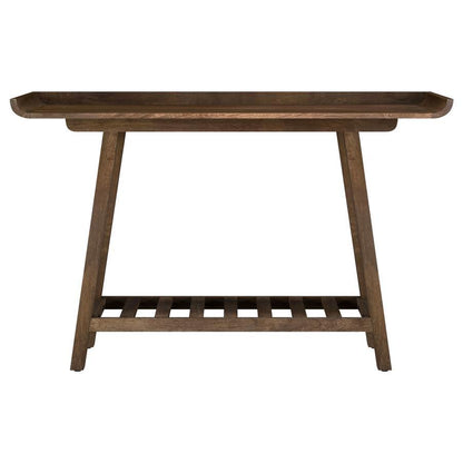 Ornelas - Console Table With Slatted Shelf - Mango Brown