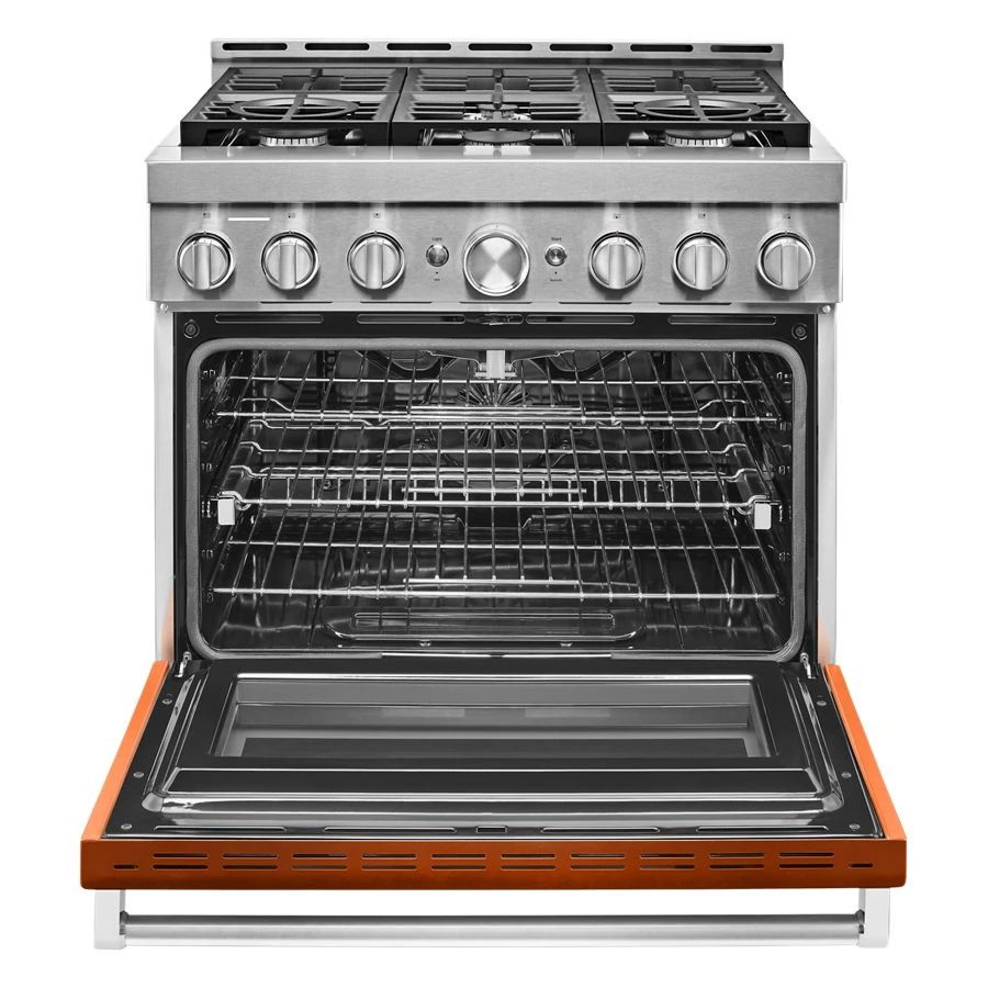 36'' Smart Commercial-Style Gas Range With 6 Burners - Scorched Orange