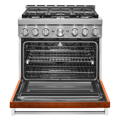 36'' Smart Commercial-Style Gas Range With 6 Burners - Scorched Orange