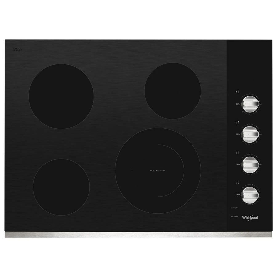 30" Electric Ceramic Glass Cooktop With Dual Radiant Element
