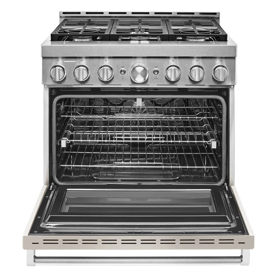 36'' Smart Commercial-Style Gas Range With 6 Burners - Milkshake