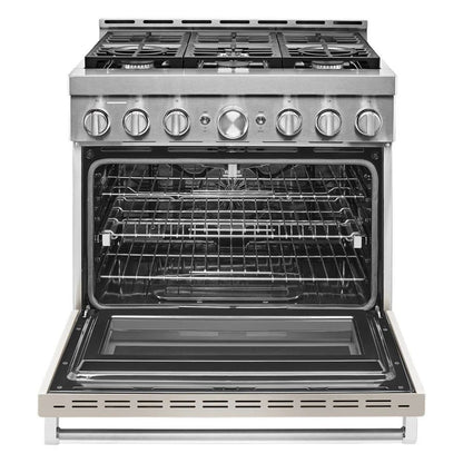 36'' Smart Commercial-Style Gas Range With 6 Burners - Milkshake