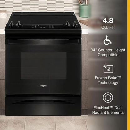 34" Tall Range With Self Clean Oven Cycle - Black