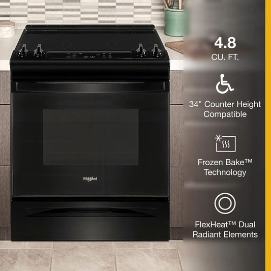 34" Tall Range With Self Clean Oven Cycle - Black