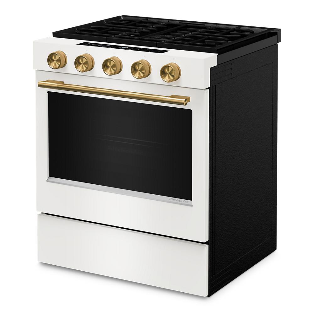 5.0 Cu. Ft. Smart Slide-In Gas Range With Convection Cooking Modes And 2-In-1 Burner - Porcelain White