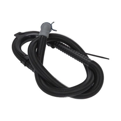 6' Black Flexible Washer Drain Hose With Elbow Bracket, 1" Inner Diameter Gray 90-Degree Coupler & Metal Clamp - 1 Pack - Black