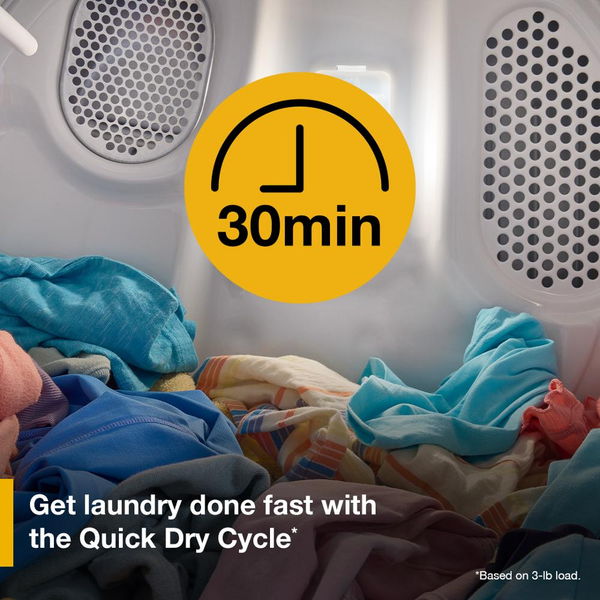 7.0 Cu. Ft. Electric Long Vent Dryer With Adaptive Dry - Vented Top Load Matching