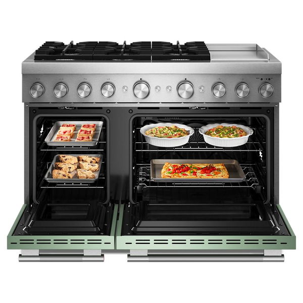 48" 6 Burner Commercial-Style Dual Fuel Range With Griddle - Cardamom